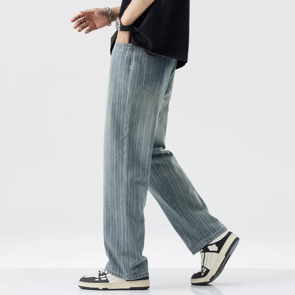 Strisce Baggy Denim Jeans