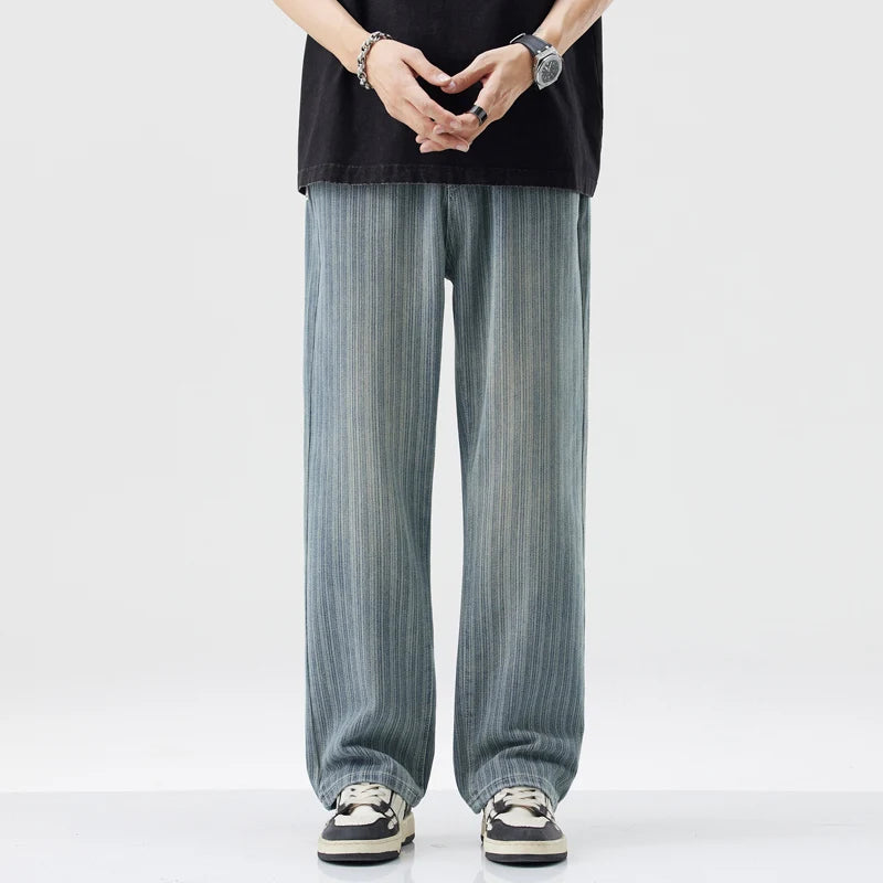Strisce Baggy Denim Jeans