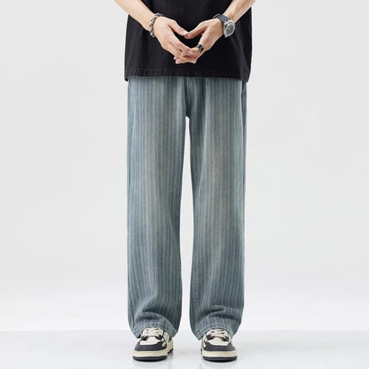 Strisce Baggy Denim Jeans