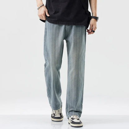 Strisce Baggy Denim Jeans