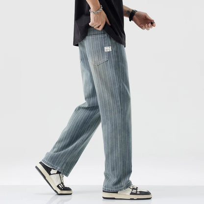 Strisce Baggy Denim Jeans