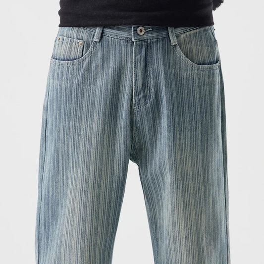 Strisce Baggy Denim Jeans